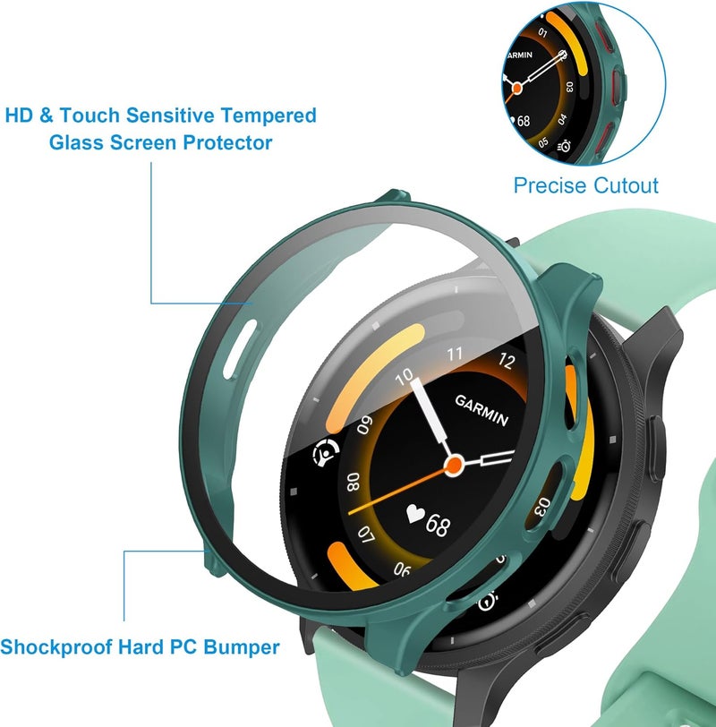 Tiorecime 6 Pack Case for Garmin Venu 3 45mm with Tempered Glass Screen Protector, Shockproof Hard PC Bumper Protective Cover Compatible with Garmin Venu 3 45mm - Image 2